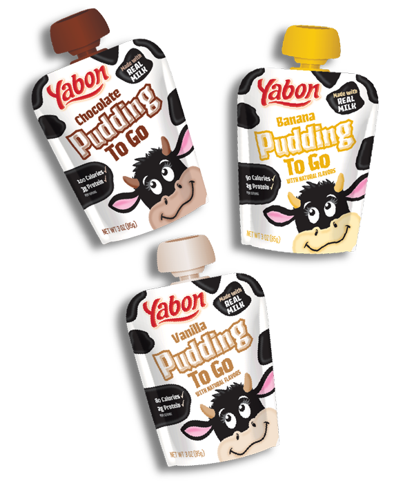 Pictire of all 3 Yabon's pouches: chocolate, vanilla and banana